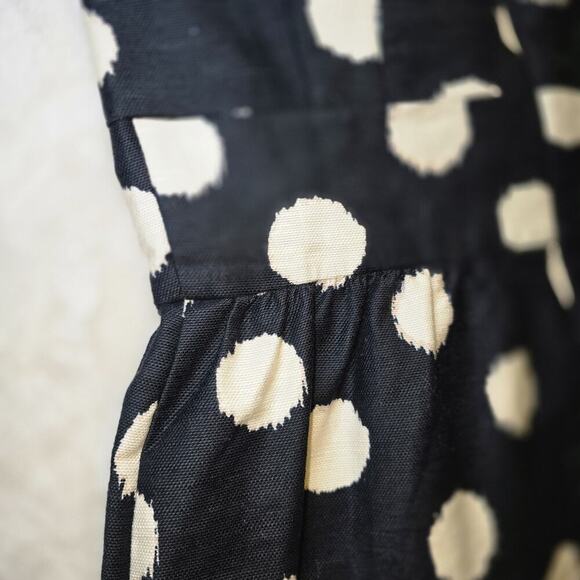 LOFT Petites size 10P Black White Polka Dot Fit & Flare Sleeveless Dress - Picture 9 of 16